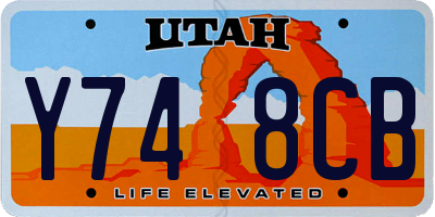 UT license plate Y748CB