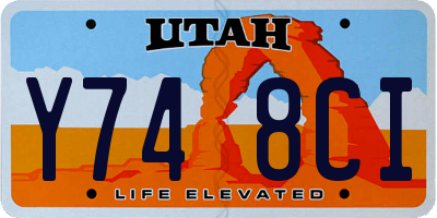 UT license plate Y748CI
