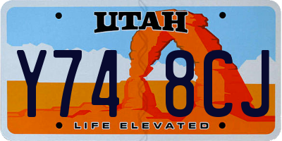 UT license plate Y748CJ