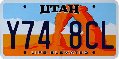 UT license plate Y748CL