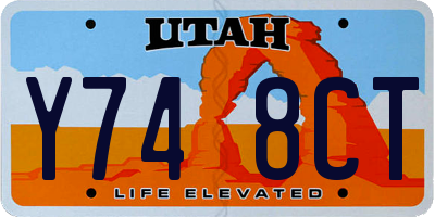 UT license plate Y748CT
