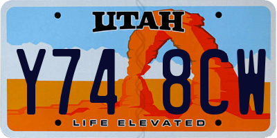 UT license plate Y748CW