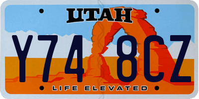 UT license plate Y748CZ