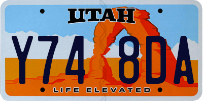 UT license plate Y748DA