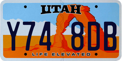 UT license plate Y748DB