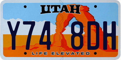 UT license plate Y748DH