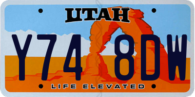 UT license plate Y748DW