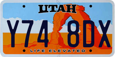 UT license plate Y748DX