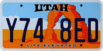UT license plate Y748ED