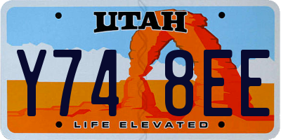 UT license plate Y748EE