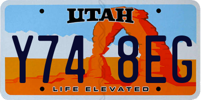 UT license plate Y748EG