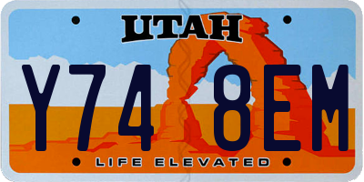 UT license plate Y748EM