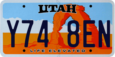 UT license plate Y748EN