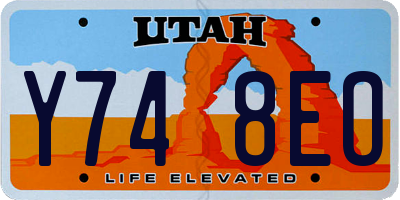 UT license plate Y748EO