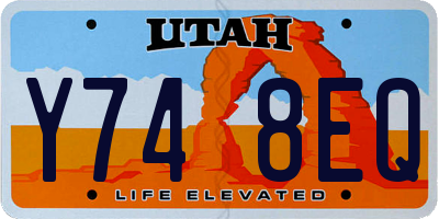 UT license plate Y748EQ