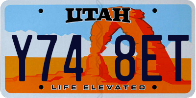 UT license plate Y748ET
