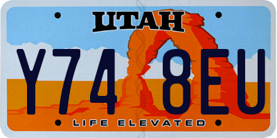 UT license plate Y748EU