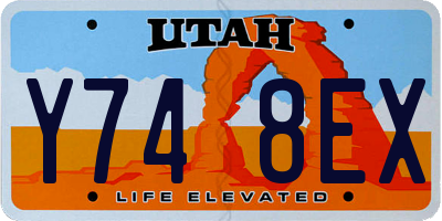 UT license plate Y748EX