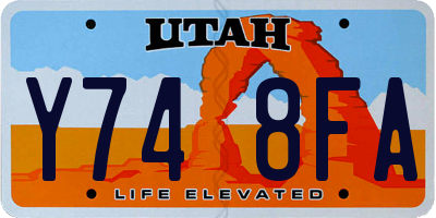 UT license plate Y748FA