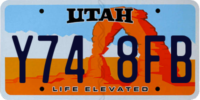 UT license plate Y748FB