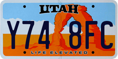 UT license plate Y748FC
