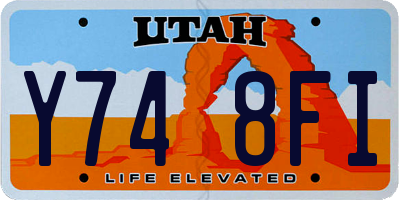 UT license plate Y748FI