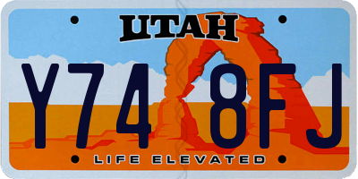 UT license plate Y748FJ