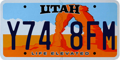 UT license plate Y748FM