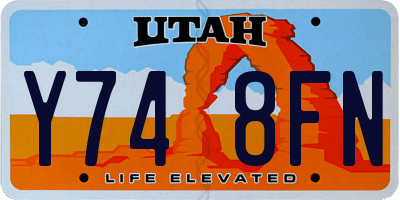 UT license plate Y748FN