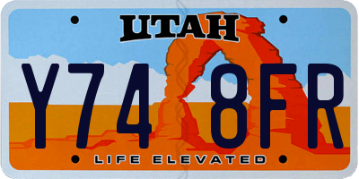 UT license plate Y748FR
