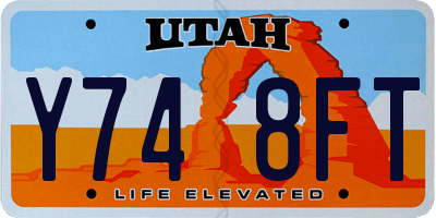 UT license plate Y748FT