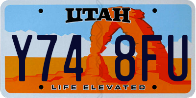 UT license plate Y748FU