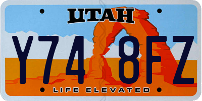 UT license plate Y748FZ