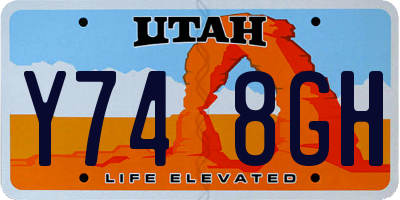 UT license plate Y748GH