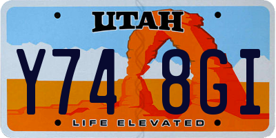 UT license plate Y748GI