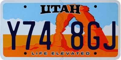 UT license plate Y748GJ