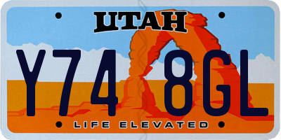 UT license plate Y748GL