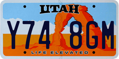 UT license plate Y748GM