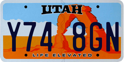 UT license plate Y748GN