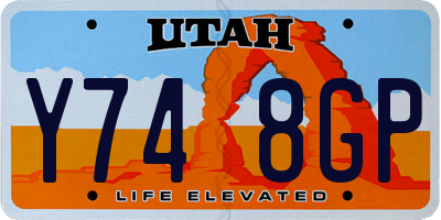 UT license plate Y748GP