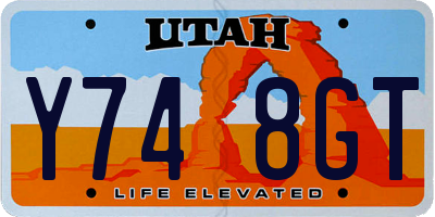 UT license plate Y748GT