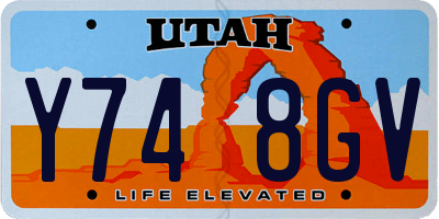 UT license plate Y748GV