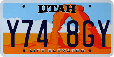 UT license plate Y748GY