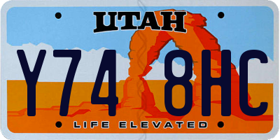 UT license plate Y748HC