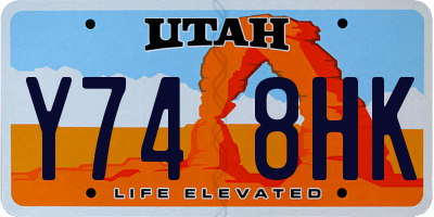 UT license plate Y748HK