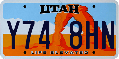 UT license plate Y748HN