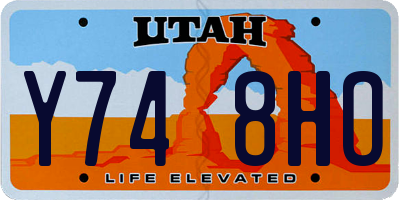 UT license plate Y748HO