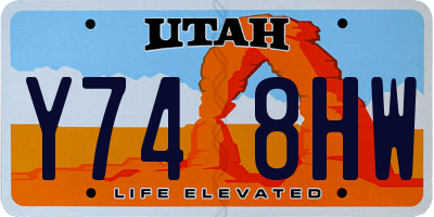 UT license plate Y748HW