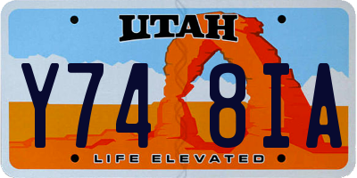 UT license plate Y748IA