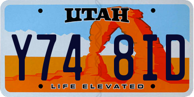 UT license plate Y748ID